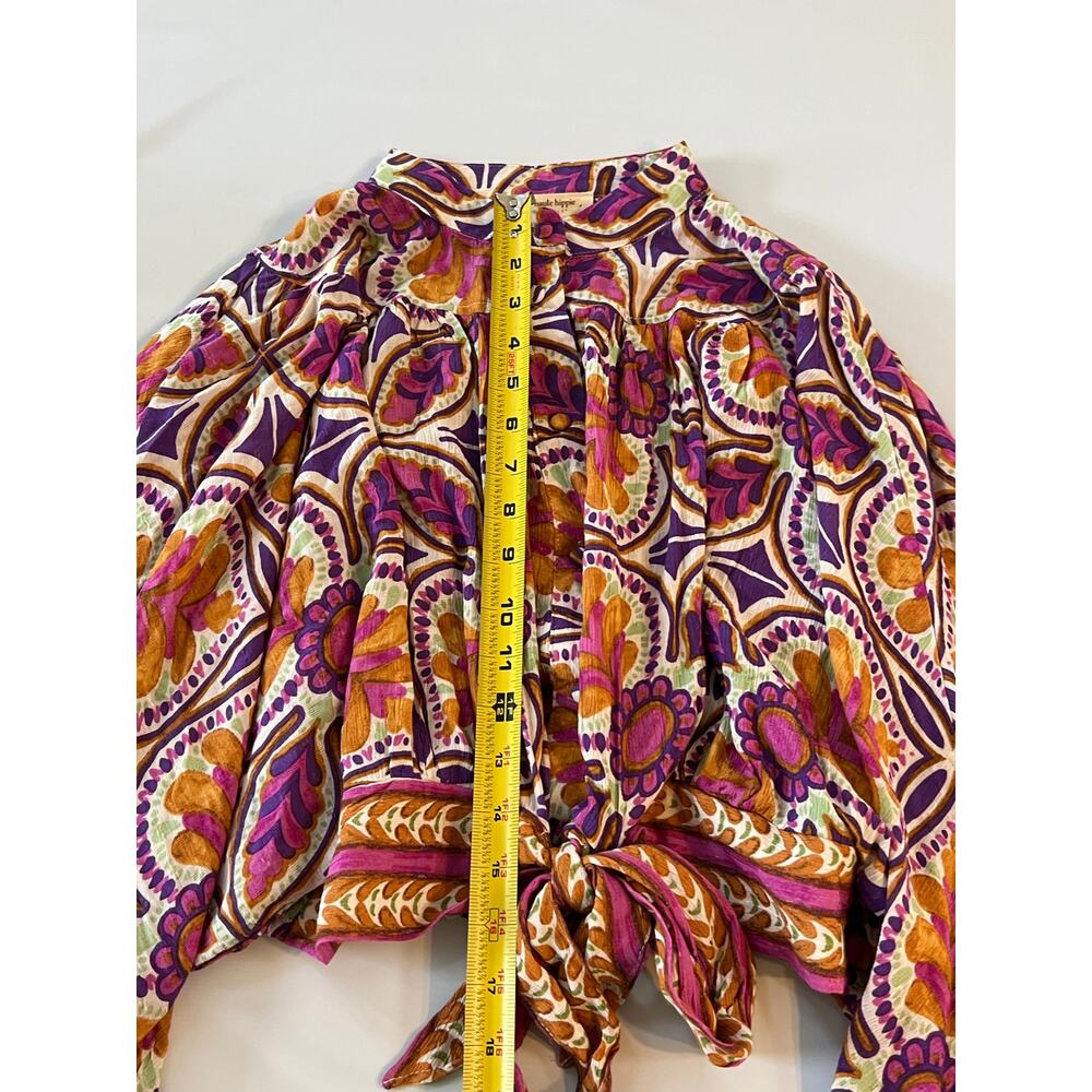 NWT Haute Hippie 2 pc Set Blouse Pants Womens Medium Floral Abstract Y2K Boho - Picture 7 of 15